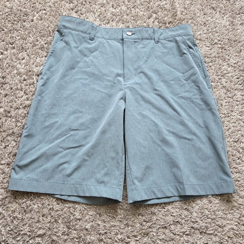 Adidas Shorts Mens 32 Green Chino Performance Flat Front Stretch Golf